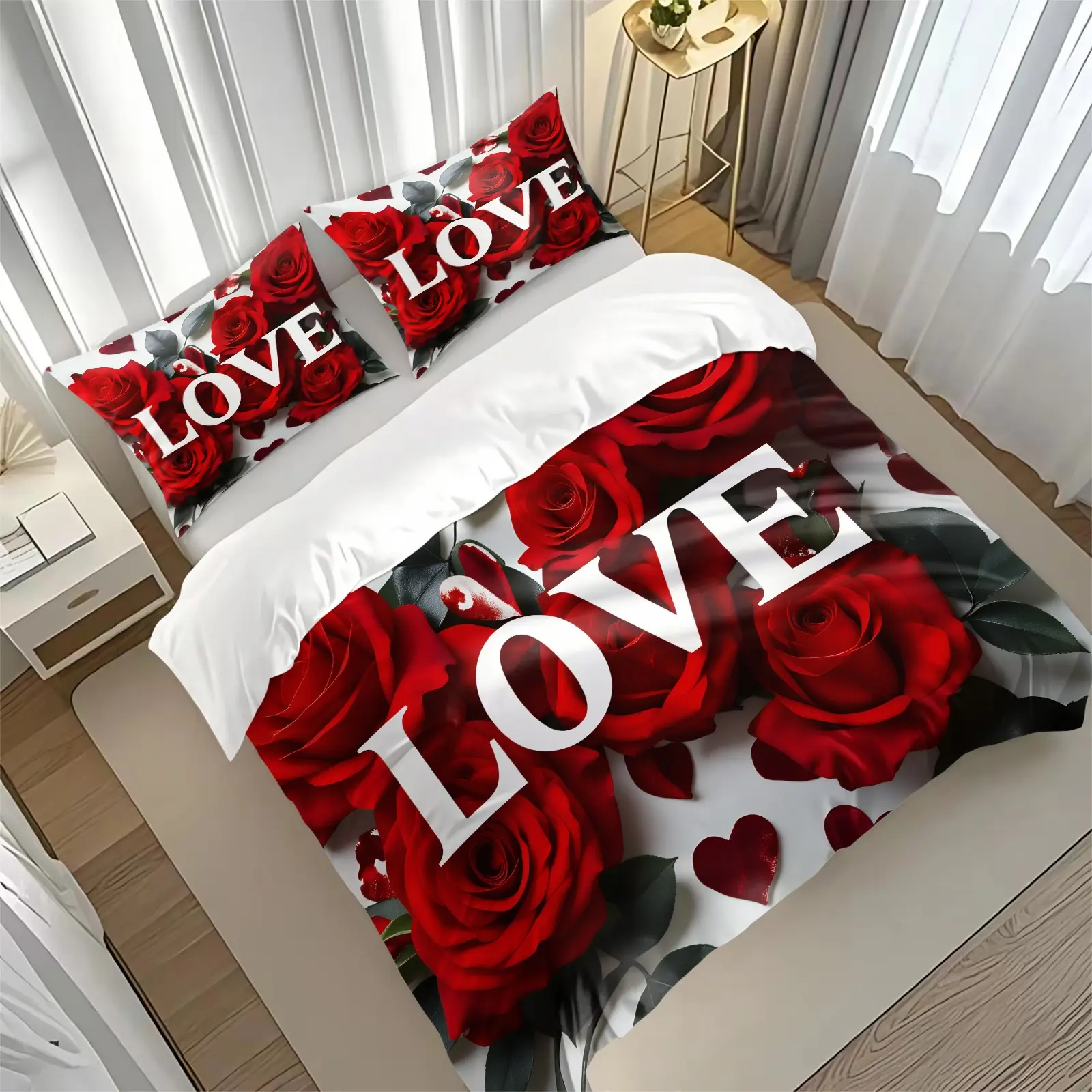 High-Definition Digital Print Bedding Set, Includes 3 Pieces, Soft and Comfortable Home Bedroom Essentials, One Size Fits All, Soft Bedding Sets, Polyester Bed Set, Comfy Bedding Set, Bedset, Household Bedding Set