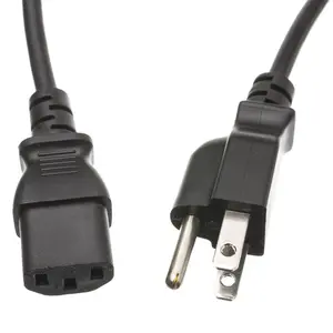 Cable Wholesale  15P to C13 NEMA Black Computer & Monitor Power Cord, 3 amp - 3 ft.