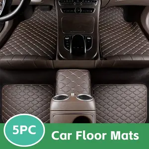 5-Piece Car Foot Mats PU Leather Waterproof, Car Floor Mats, Universal Fit Auto Carpet Mat, Durable and Easy to Clean, All-Season Use for All Vehicles