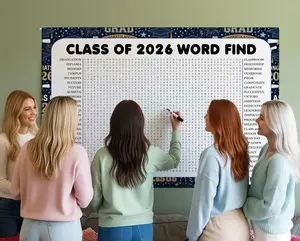 Class of 2026 Word Search Game, Giant Puzzle, Large Word Find, Graduation Activity Poster