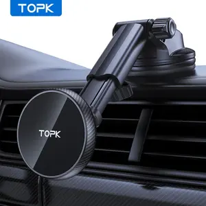 TOPK Magnetic Car Phone Holder, 1 Count Car Dashboard Phone Holder, Universal Car Interior Accessories for iPhone & All Phones, Car Phone Stand, Cell Phone Holder For Car, Cell Phone Car Mount