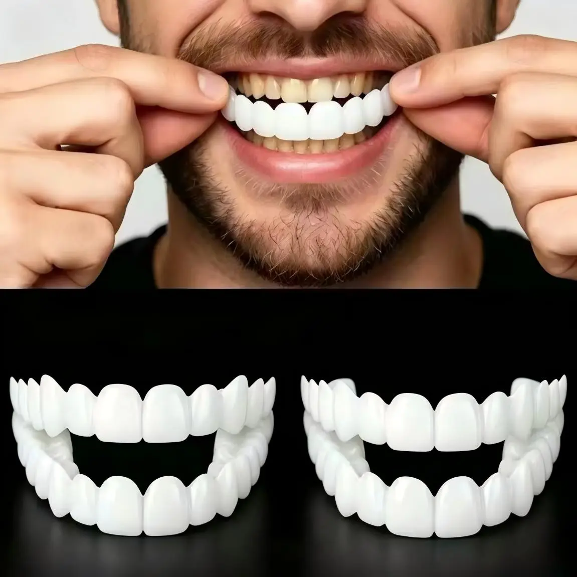 Silicone Simulated Oral Dental Braces - 32g Cosmetic Teeth Whitening Accessory, Customizable Fit, Portable for Dentures & Coffee Stain Removal, Instant Confident Smile