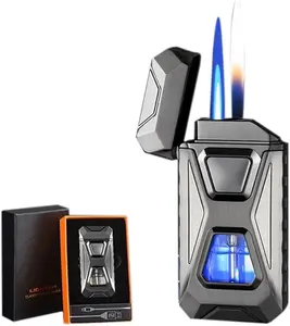 Voice Control Magic Lighter(No Gas),4 Ignition Modes (Voice/Gravity/Air/Tap),TYPE-C Rechargeable Windproof for Camping & Daily use,Husband Boyfriend Cool Birthday Present,fathers day gift