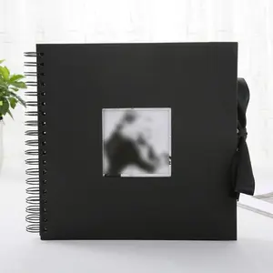 Spiral DIY Photo Album with Ribbon, Scrapbook Photo Album, Portable DIY Photo Album for Proposal, Photo Storage Album for Home & Office, Photos Book, Souvenir Gifts for Birthday Anniversary Wedding Party