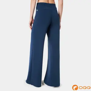 OQQ Women’s High Waist Wide Leg Lounge Pants – Soft Drawstring Relaxed Fit Casual Trousers