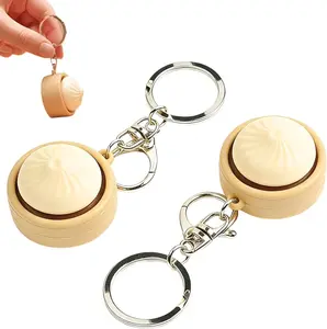 2/4-Pack Dumpling Keyboard Fidget Keychain for Him & Her - Crisp Click Sound, Stress Relief Button Keychain, Ideal for Work, Travel And Home, Perfect Anxiety & Stress Relief Gadget for Adults