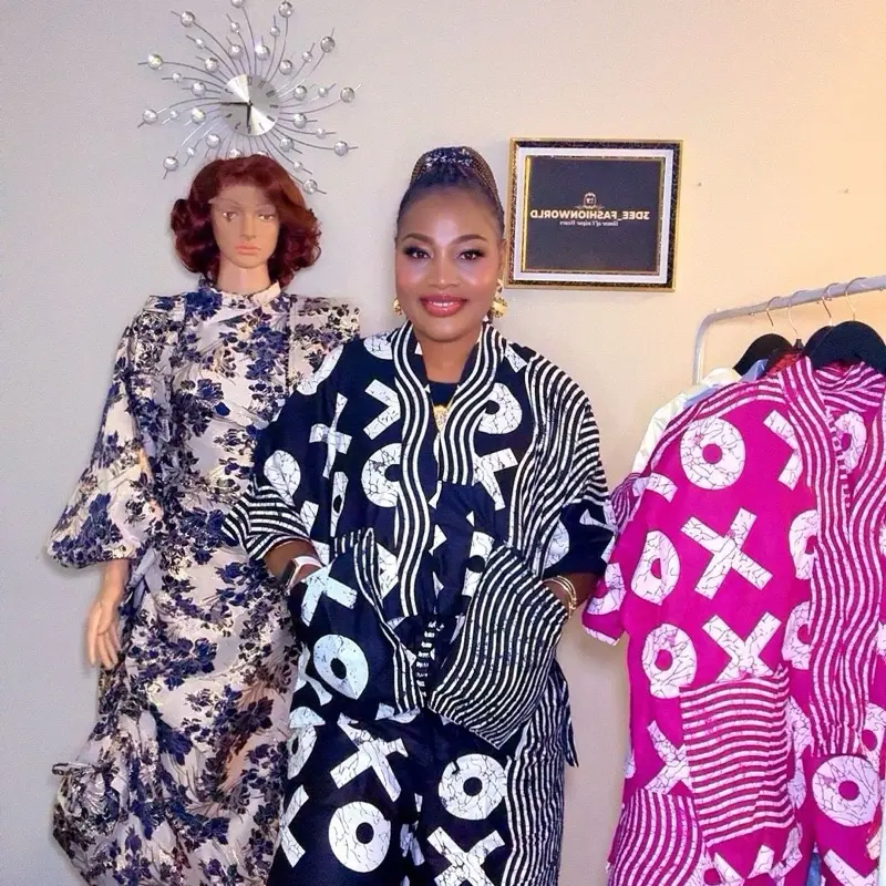 Effortless Style meets Comfort 2 piece Ankara set in Vibrant Pink and White with Bold Lettering for a Bold Look Clothes