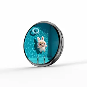 Dynamic LED Name Tag with Bluetooth 6.0, 1.7-inch HD Circular Screen Wearable Video Badge, Personalized Light Up Lapel Pin for Night Out Rave