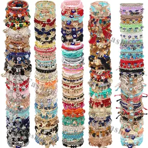 24pcs Mix Bohemian Beaded Bracelet Set for Women & - Multilayer Stackable Stretch Elastic Bands with Pastel & Vibrant Colors - Layered Bead Jewelry Gift for Beach Festival