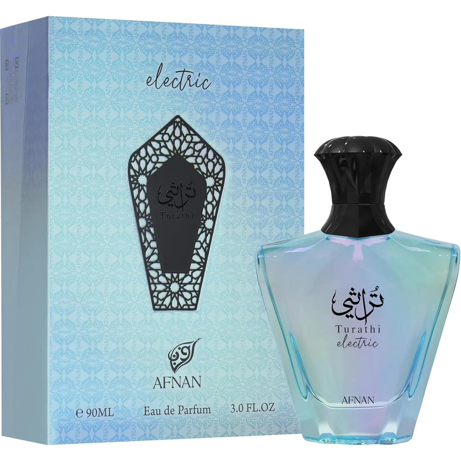 Afnan Turathi Electric Eau de Parfum 90ml for Men & Women Vibrant Energizing Fragrance Classic Scent 3.0 FL OZ Bottle