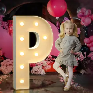 3 Feet Tall 3FT Large Light Up Letters P for Backdrop Big Marry Me Sign for Birthday Engagement Party Decorations Pre-Cut Foam Board