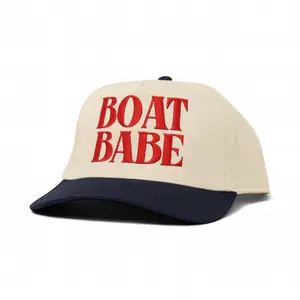 Boat Babe Snapback Embroidered Baseball Cap Custom Thread Color Vintage Soft Cotton Adjustable Hat Trendy Streetwear Gift for Men for Women