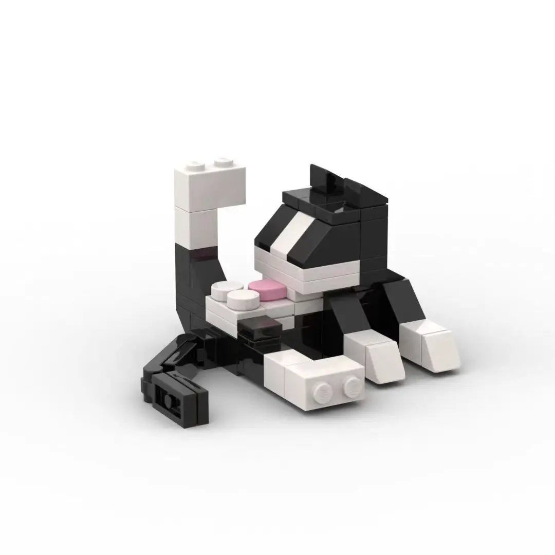 Cow Cat Plastic Building Blocks Model, Kitty Assembly Toy, Small Animal Figurine, Compatible with Lego, Creative Building Block, Kids' Educational Gift, Unisex