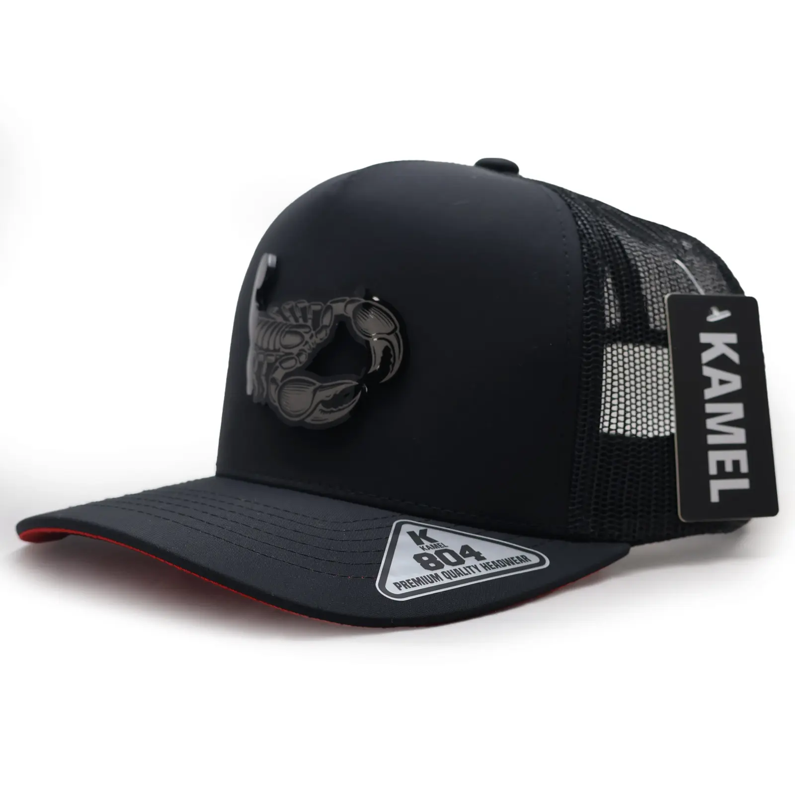 Alacran Acrylic Badged Black/Red undertone Hat with Premium Quality Meshwear and Hydro performance 804 Design
