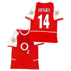 Retro Home Soccer Jersey – Henry #14 Premier League Football Shirt, Quick-Dry Athletic Fan Apparel