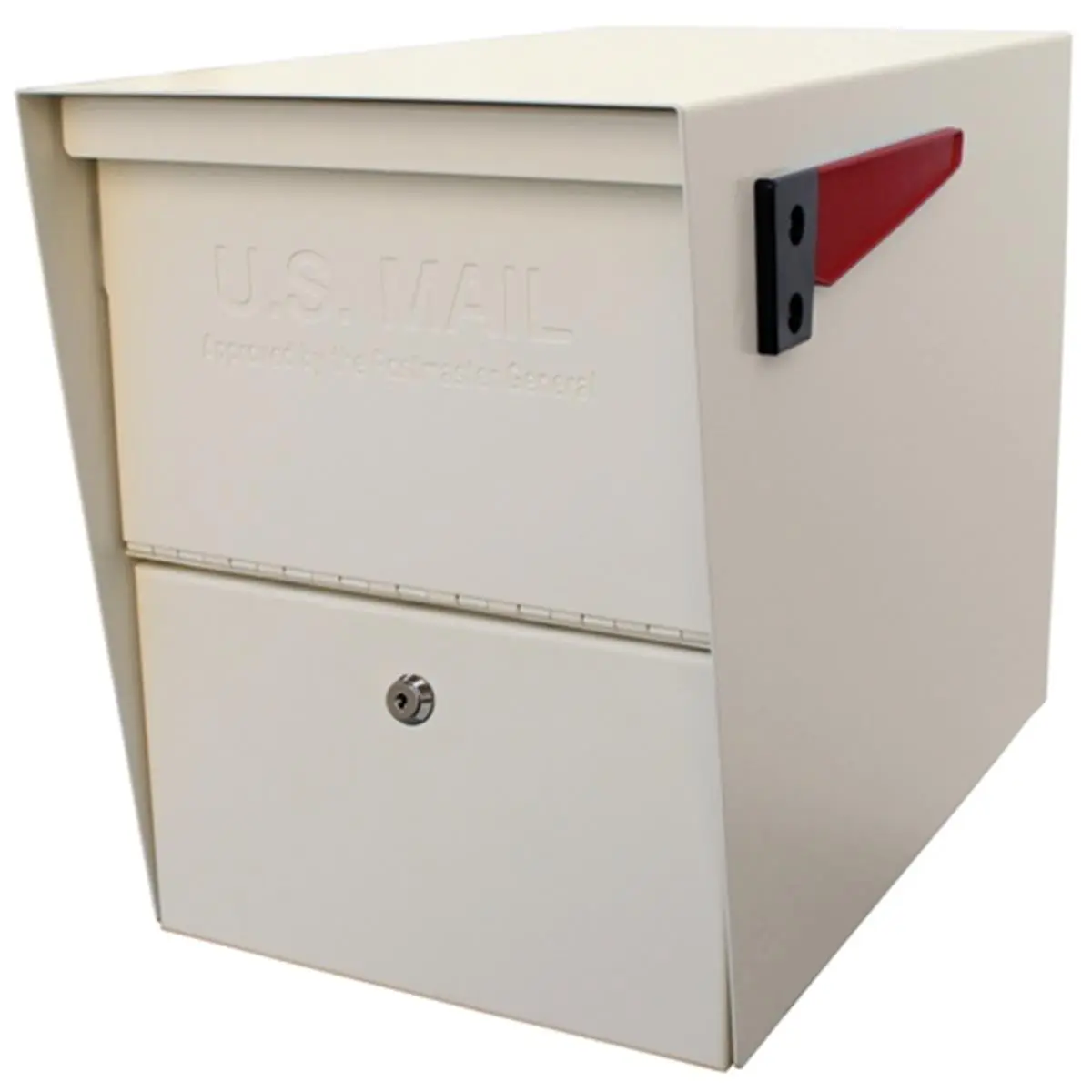 Mail Boss 7207 Anti-Theft Safes Package Master Home Security Mailbox, White Electrogalvanized Steel Mailbox with Powder-Coated Finish, Fast-Trak Mounting Plate and 4 Lag Bolts