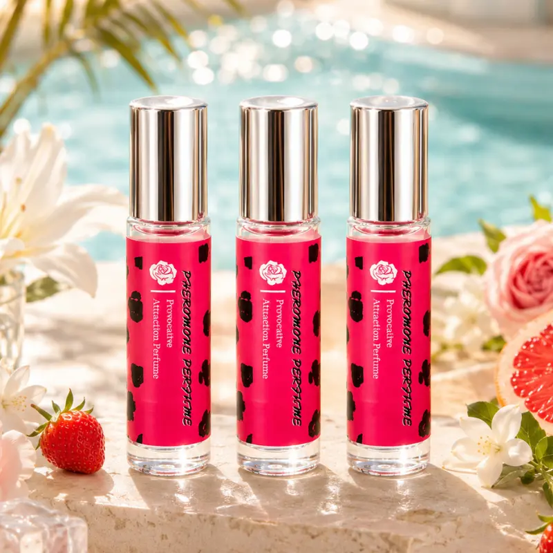 10ml Women's Pheromone Perfume |   Strawberry Apple Pear, Jasmine Lily Cherry Blossom, Vanilla Sandalwood Fragrance |   Long Lasting Mini Eau De Parfum for Dates, Travel, Concerts & Gift