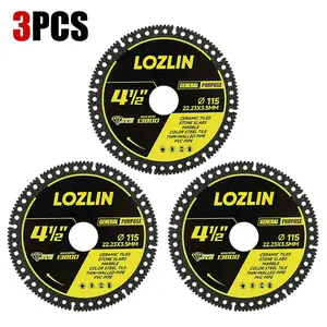 3PCS 4.5" (115mm) Diamond Tile Cutting Blades - Ultra-Thin Dry Cutting Discs | Angle Grinder Blades for Ceramic, Marble, Granite | Durable for Masonry & Construction