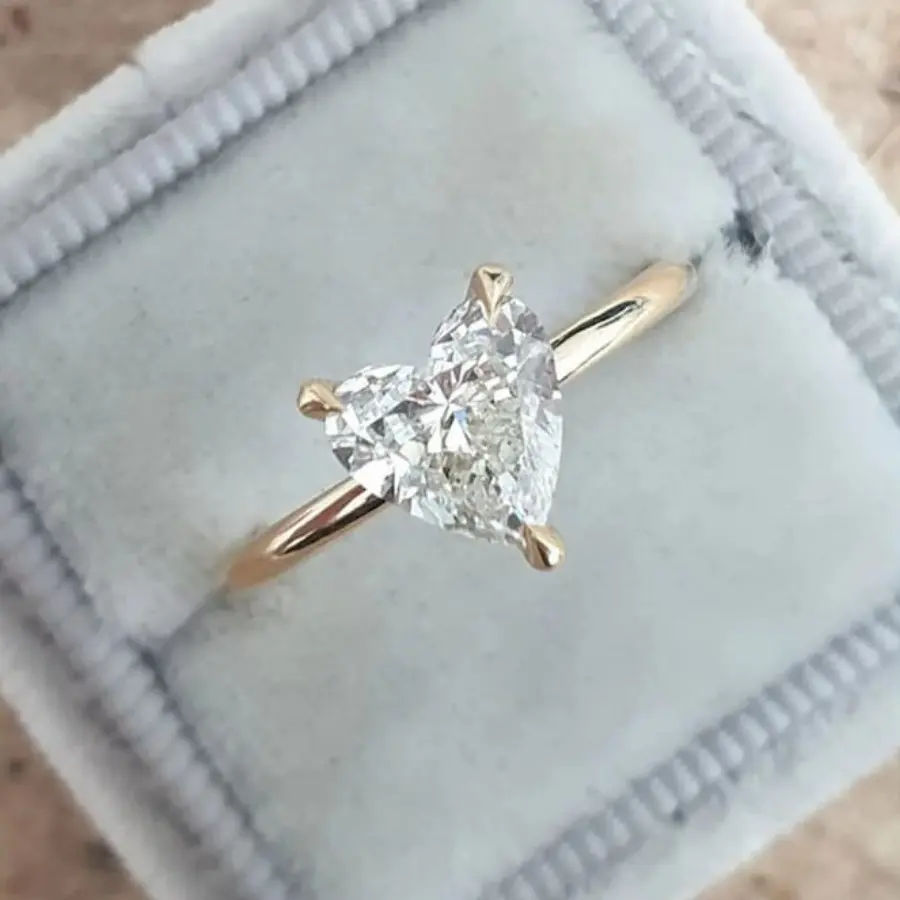 Artificial Zircon Ring for Women, Elegant Round Cut Synthetic Gemstone Wedding Band, Ideal Diamond Ring Gift for Engagement, Artificial Zircon Rings