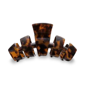 TELETIES - Tortoise - Large - Classic Hair Claw Clip - Strong Grip