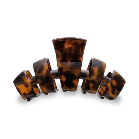 TELETIES - Tortoise - Large - Classic Hair Claw Clip - Strong Grip