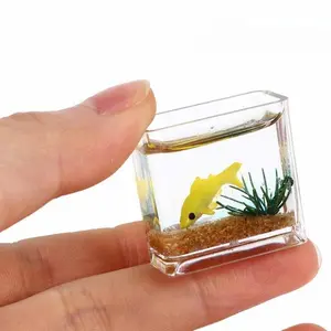 Mini Fish Tank Micro Landscape Glass, 1 Count DIY Mini Fish Tank Ecosystem Bottle, Desktop Decoration for Garden, Doll House, Home Decor, Shrimp Tanks