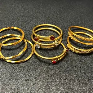 Adjustable Gold plated bracelet, one order represents 1 bangle.
