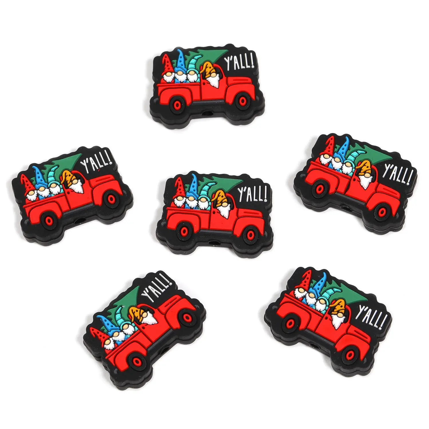 59.PZ389010/ Christmas Elf Red Truck/10PCS