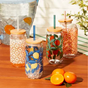20-Ounce Acrylic Can Shape Tumblers, Assorted Designs, 4 Count