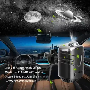 Car Smart Fragrance Diffuser, Automatic On/off, Starry Sky Projection, Three Brightness Levels, Long-Lasting Scent, Vehicle Aroma Enhancer