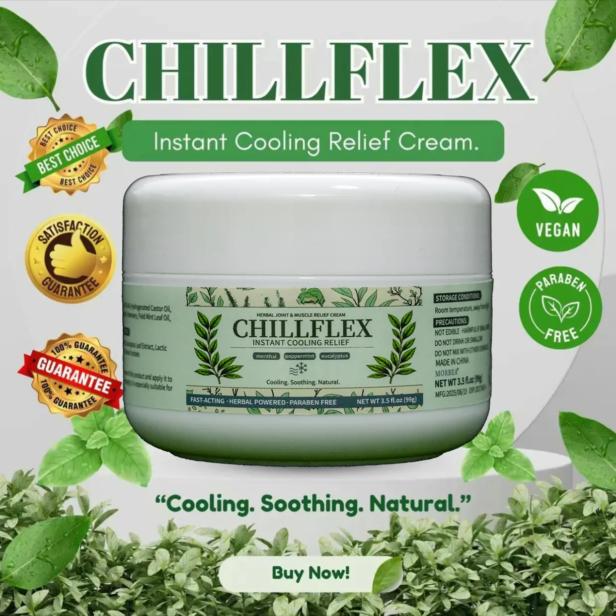 Instant Cooling Relief Cream for Muscle & Joint Pain - Natural Therapeutic Fitness & Health Solution with 3% Menthol, Magnesium, Organic Oils, Vegan Treatment, 100g Youth Support Body Cream, Household Chores, Before Exercise, Gel