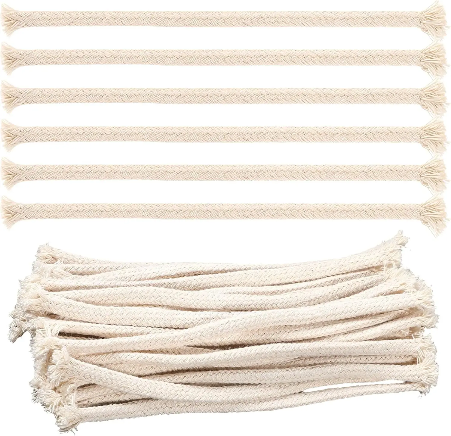 30 PCS Oil Lamp Wicks, 1/4" Wicks for Oil Lamps, Cotton Wick for Candles | Wicks for Torches, Oils Lamps Braided Lamp Wick Replacement for Torches, Candle, Kerosene