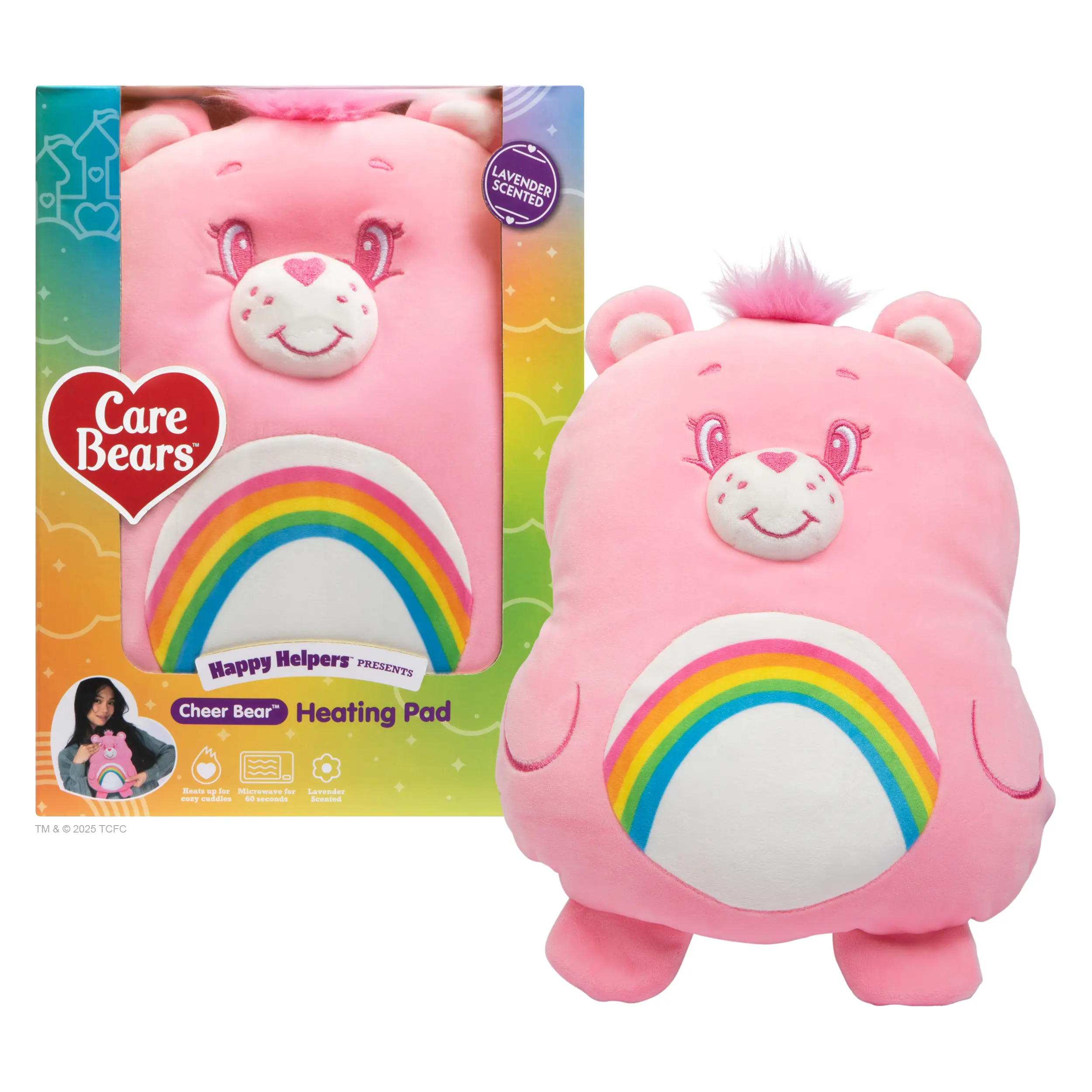 Happy Helpers Cheer Bear By Relatable Cozy Comfort Plush Heating Pad For Period Cramps and Body Pain Includes 1 Microwavable Bear Heating Pad