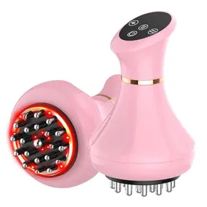 New Pink Meridian Brush，Professional Handheld Massager, Electric Meridian Brush with Heat & Vibration,  Sculpting Machine, Rechargeable Device, Portable Pink Gift