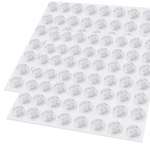 128 Counts Invisible Silicone Door Bumpers Adhesive Quiet Pads for Cabinets and Drawers
