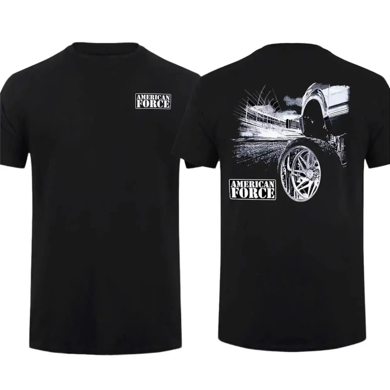 180g[100%cotton]American Force Lightweight Short Sleeve Tee Truck Enthusiast Cotton Crewneck Top Unisex Apparel Womenswear, Top Menswear