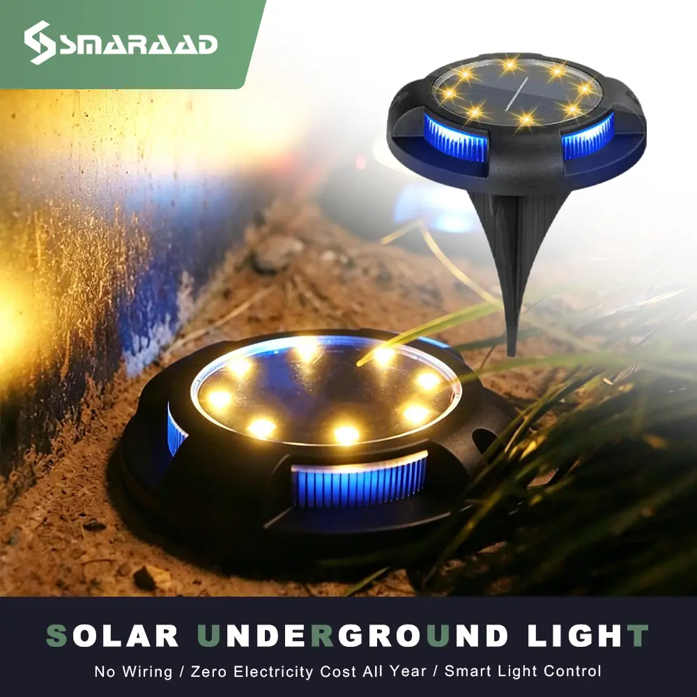 SMARAAD 4-Pack Waterproof Solar Outdoor Lights, Solar Garden & Landscape Lighting for Patio, Pathway, Lawn, Deck & Driveway, Home & Camping Essentials