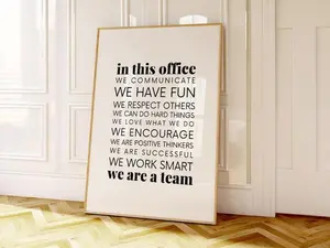 Office Rules Wall Print Team Quote Printable Wall Art Office Core Values Print Inspirational Office Wall Decor Workplace Teamwork Poster