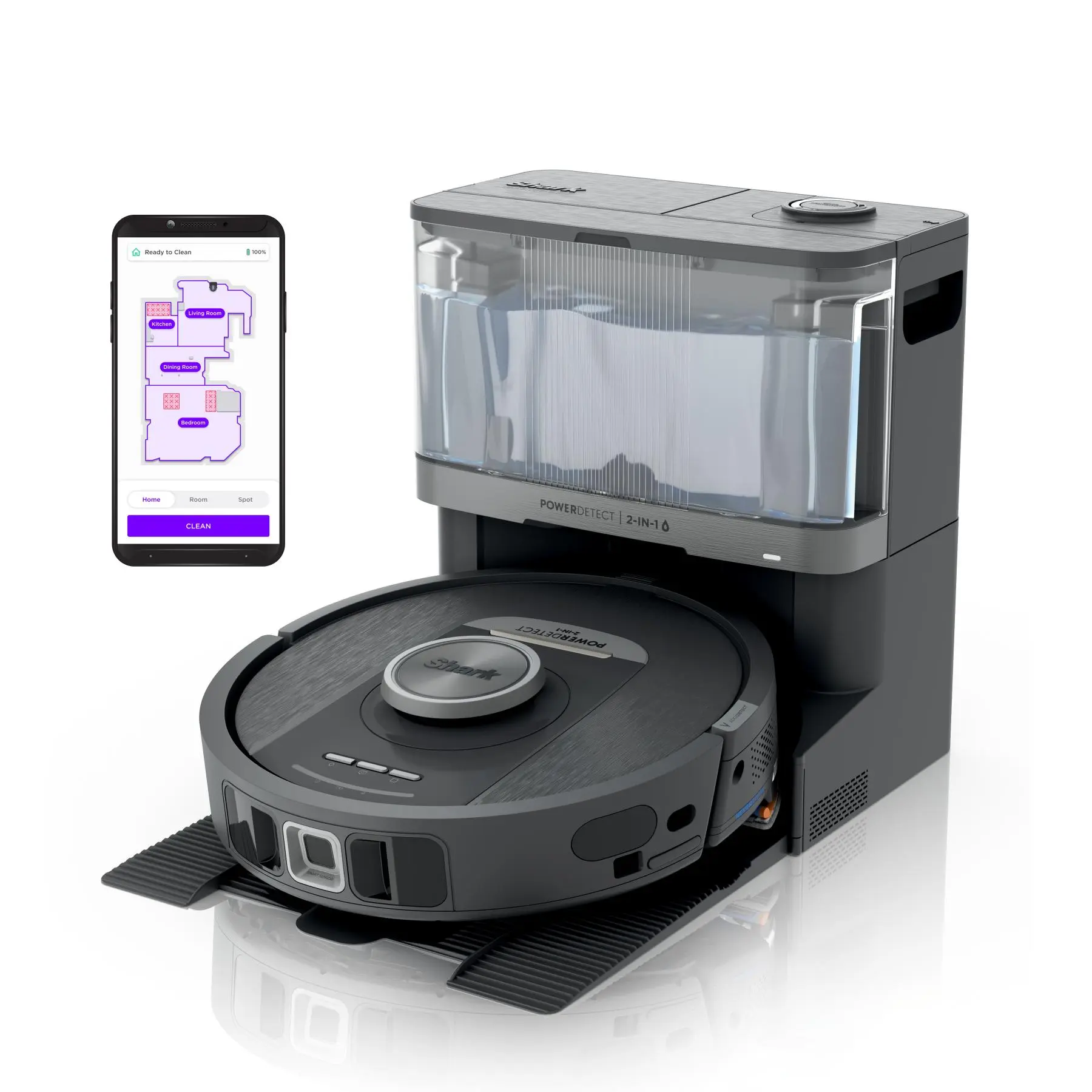 Shark PowerDetect 2-in-1 Robot Vacuum and Mop with NeverTouch Base - RV2820YE Shark PowerDetect 2-in-1 Robot Vacuum and Mop with NeverTouch Base - RV2820YE