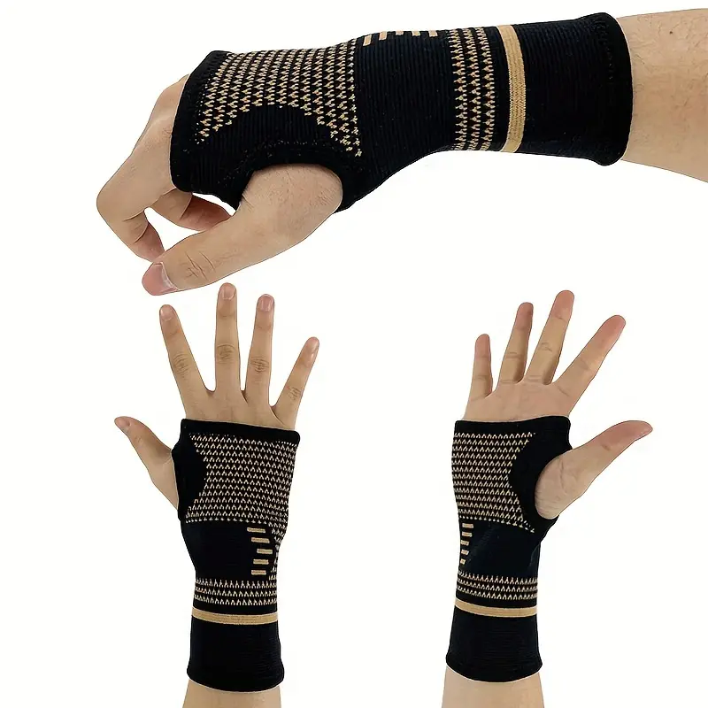 1PCS/2PCS Compression Fingerless Gloves for Men & Women, Workout Wrist Support Gloves, Breathable Sports Hand Sleeve for Gym Training, Cycling, Fitness, Weightlifting & Outdoor Activities Outdoor