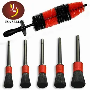 Car Detailing Brush Wheel Rims Tire Seat Engine Cleaning Tool Kit Auto Wash US