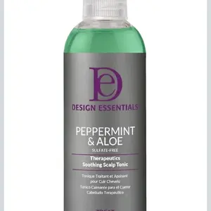 Design Essentials Peppermint & Aloe Therapeutics Soothing Scalp Tonic 4 Ounces Sulfate-Free for All Hair Types Nourishing Hair Treatment