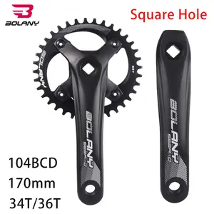 BOLANY MTB 170mm Square Taper Crankset 104BCD Narrow Wide Tooth Chainring with 32T/34T/36T /38T/40T/42T