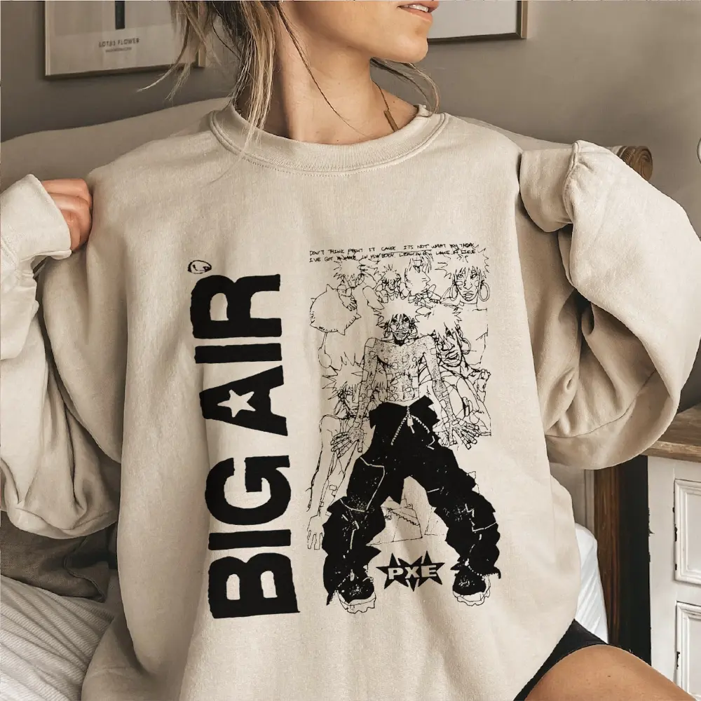 ECCO2Ks Inspired Sweater, Bladee Album Tee, Drain Gang Sweatshirt, Cyberpunk Style Hoodie, Hip-Hop Vibes Unisex Heavy Cotton Tee, Big Air TShirt 889C 911