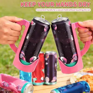 Can Holder with Handle Compatible with Alani Energy Drinks Slim Can Holder 3D Printed Pink Music Note Keep Hands Dry Drinks Cool Easy Grip Fits Slim Cans