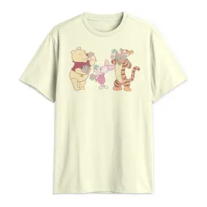 Disney Men's Short-Sleeve Winnie the Pooh Stop and Smell the Flowers Men's Graphic Tees, Menswear T-Shirt