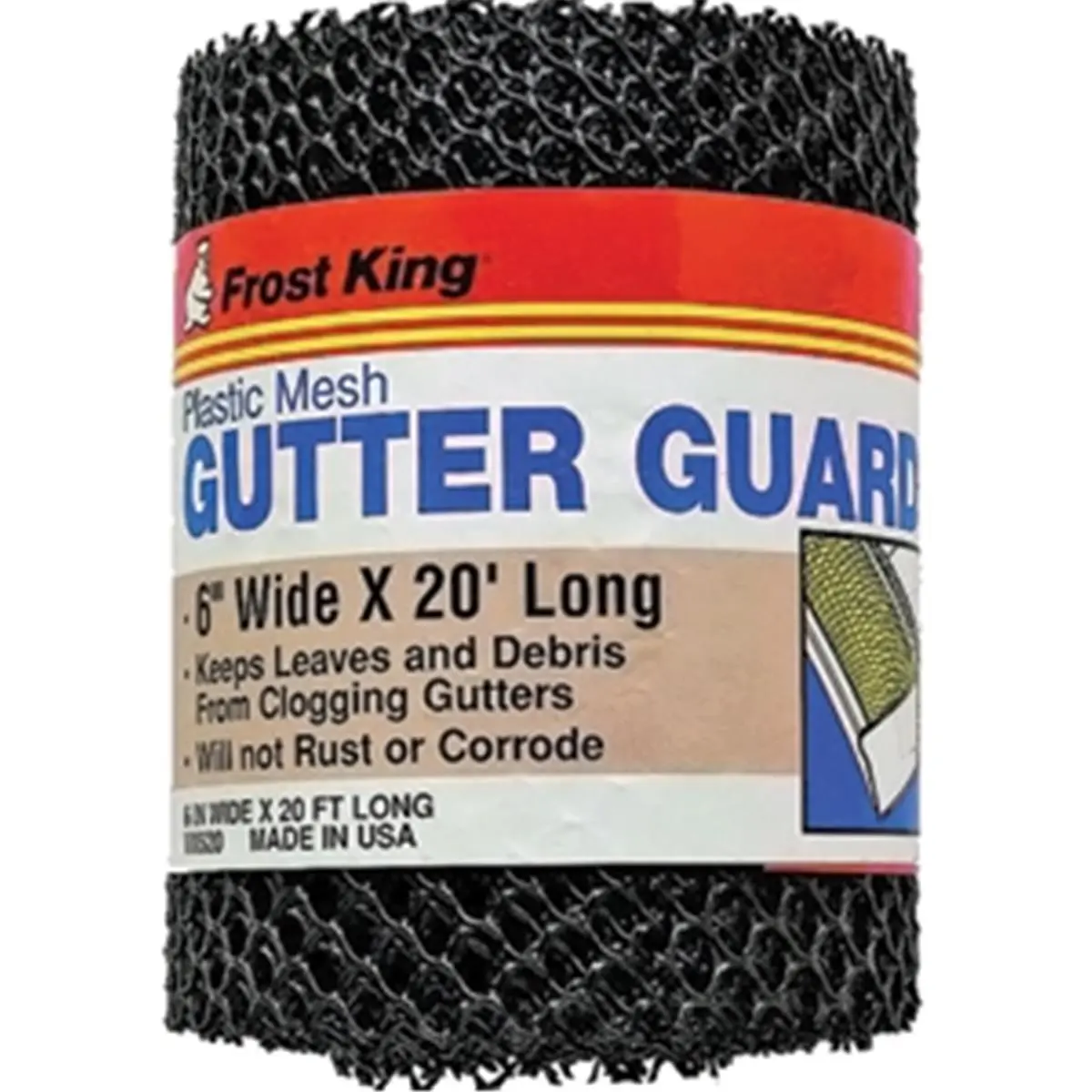 Frost King Plastic Mesh Gutter Guard, 36-Pack of 6x20 ft Rolls, Debris-Proof, Rust-Corrosion Resistant for Sailing & Water Sports Outdoor Maintenance