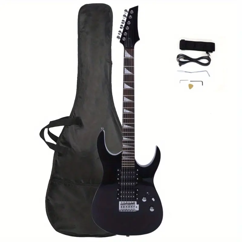 HSH Brand Complete Electric Guitar Starter Set - Adjustable Guitar Strap, Accessory Bundle, Stylish Black Finish