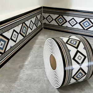 Wall Sticker Edge Trim and Sealing Strip Roll, 5m X 10cm Thick Self-Adhesive Wallpaper, Home Decor for Background Wall, Living Room Corners, Ceiling