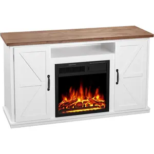 R.W.FLAME 50" Fireplace TV Stand with 20" Electric Fireplace, Walnut